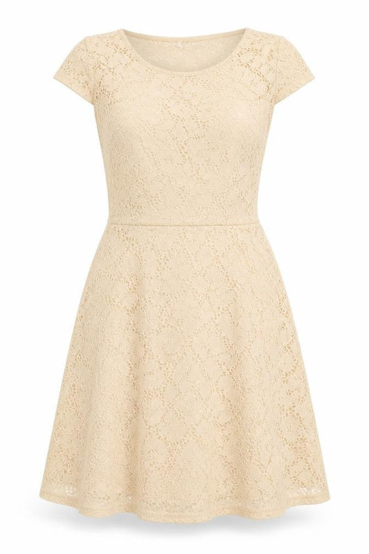 New Look Womens Beige  Lace A-Line  Size 8