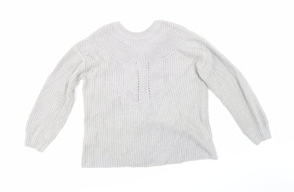 Additional front view of Dorothy Perkins women’s grey knit jumper, size UK 12