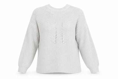 Front view of Dorothy Perkins women’s grey knit jumper, size UK 12