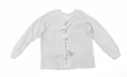 Back view of Dorothy Perkins women’s grey knit jumper, size UK 12