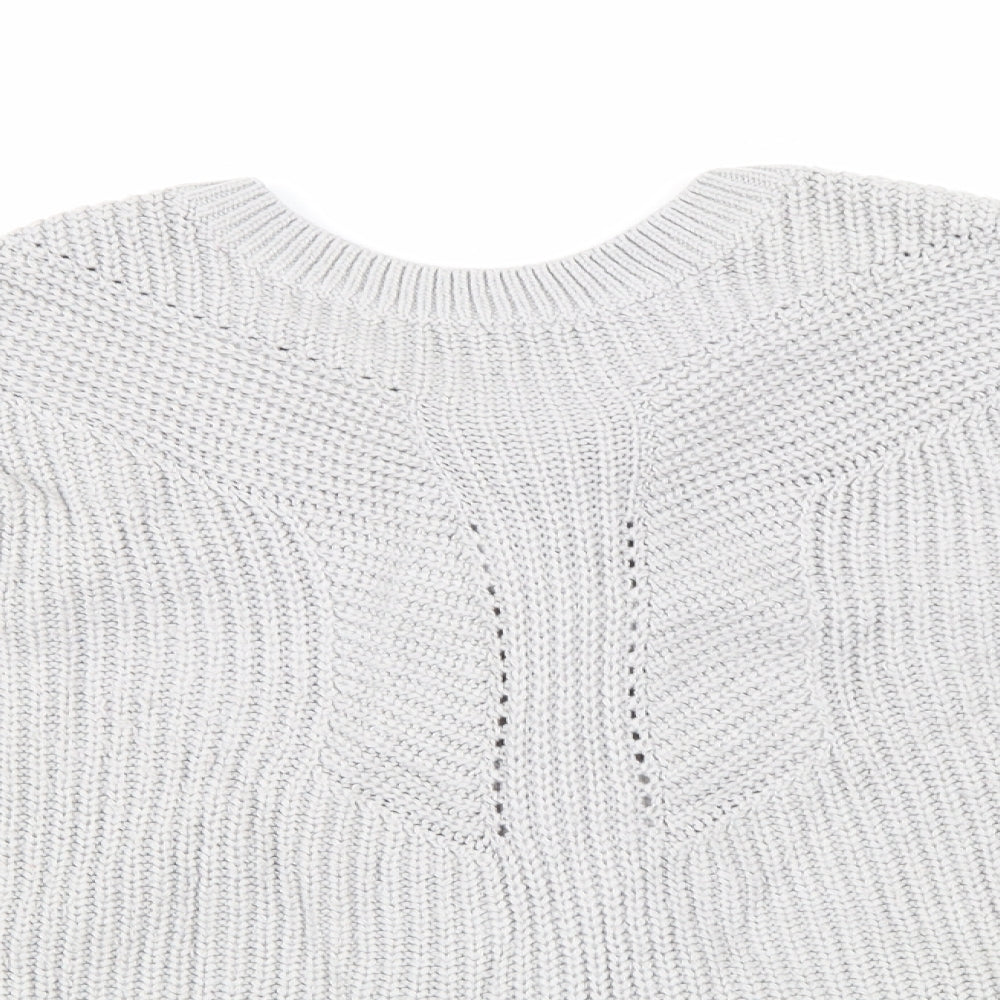 Dorothy Perkins Womens Grey  Knit Pullover Jumper Size 12