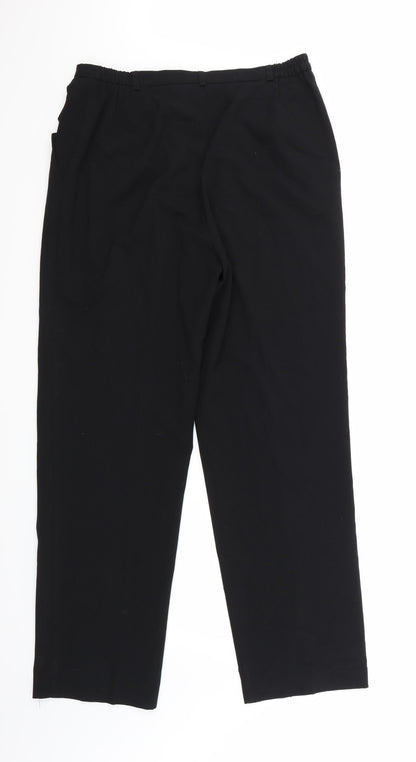 Back view of Elimma women’s black trousers, size UK 16, 31-inch leg