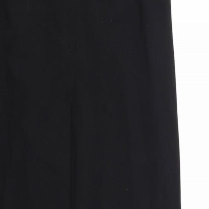 Close-up detail of Elimma women’s black trousers, size UK 16, 31-inch leg