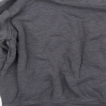 Brand and care label for Huston Harbour women’s grey jumper, size M