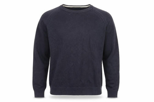 Front view of Marks & Spencer men’s blue jumper, size S
