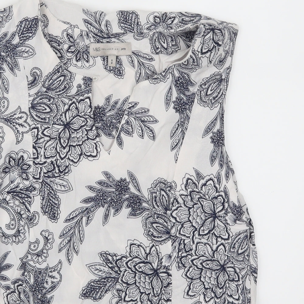 Marks and Spencer Womens Blue Floral  Basic Tank Size 6