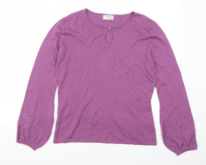 Front view of Nightingales women’s purple jumper, size M
