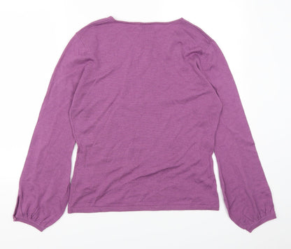 Back view of Nightingales women’s purple jumper, size M
