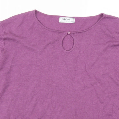 Close-up detail of Nightingales women’s purple jumper, size M