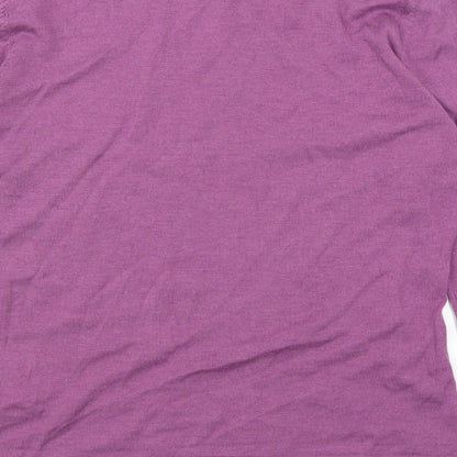 Brand and care label for Nightingales women’s purple jumper, size M