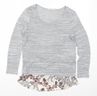 Additional front view of George women’s grey floral jumper, size UK 8