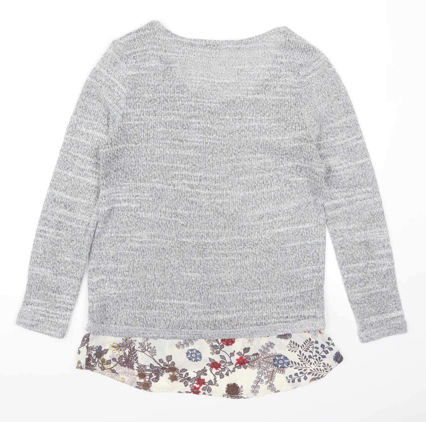 George Womens Grey Floral  Pullover Jumper Size 8