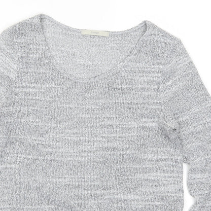 Close-up detail of George women’s grey floral jumper, size UK 8