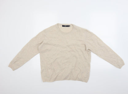 Front view of isle women’s beige jumper, size L