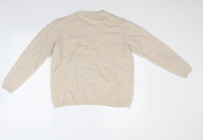Back view of isle women’s beige jumper, size L