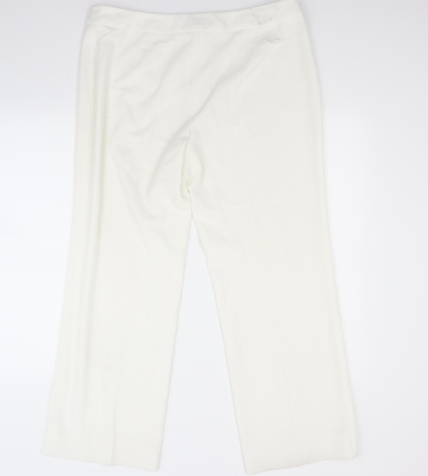 EWM Womens White   Trousers  Size 16 L28 in