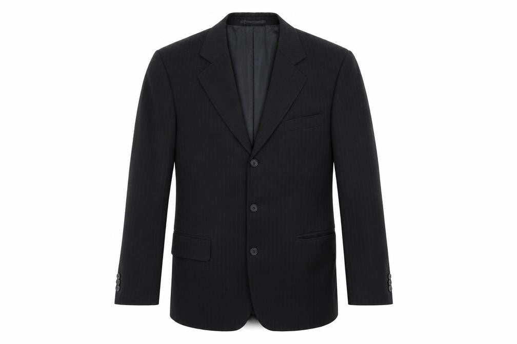 Hans Kelven Mens Black Striped  Jacket Blazer Size 36