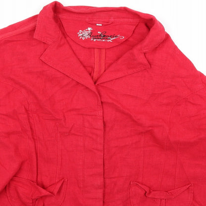 Brand and care label for Evie women’s red jacket coat, size UK 20