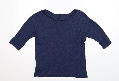 Front view of Promod women’s blue basic t-shirt, size M