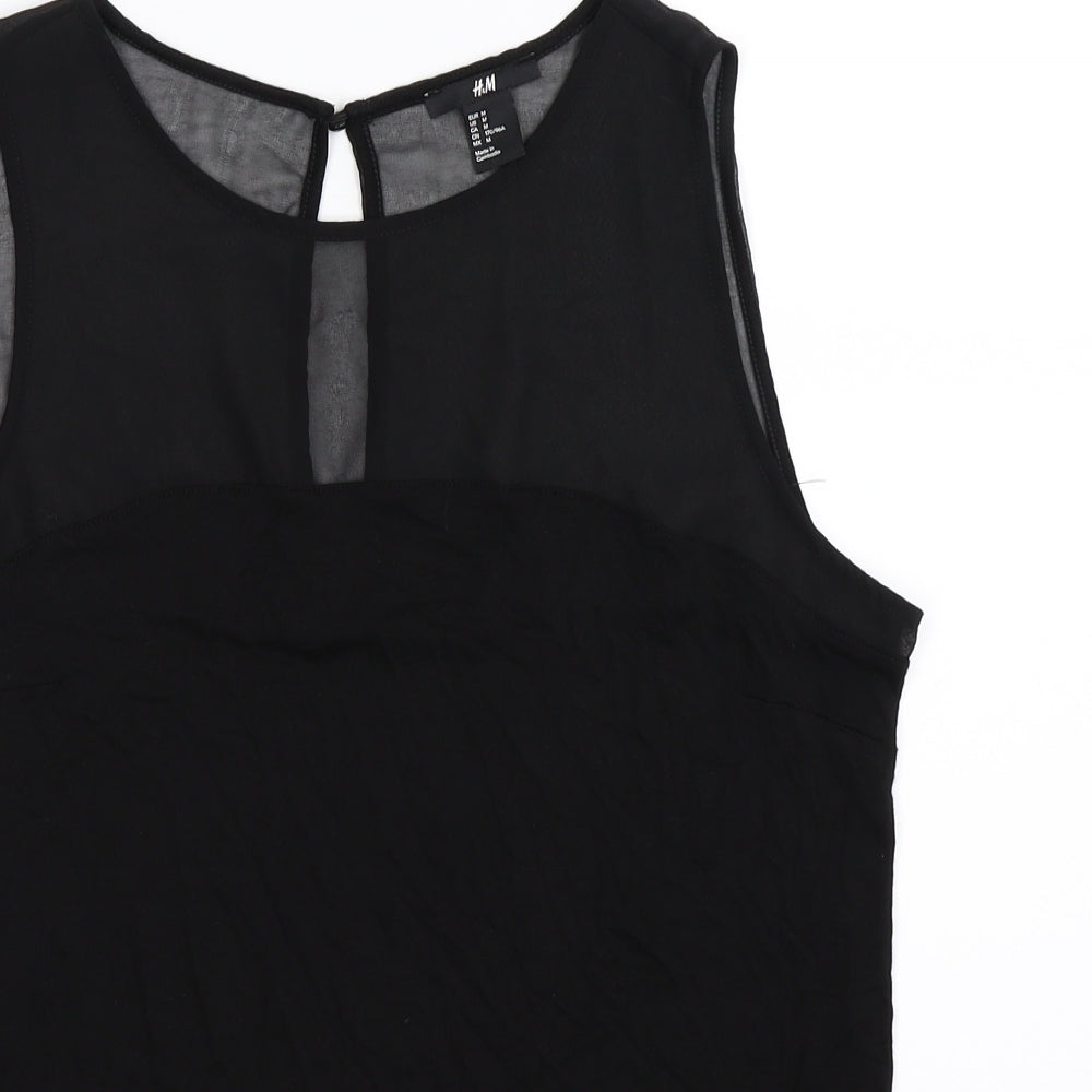 H&M Womens Black  Satin Basic Tank Size M