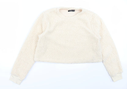 Additional front view of Boohoo women’s ivory jumper, size UK 14