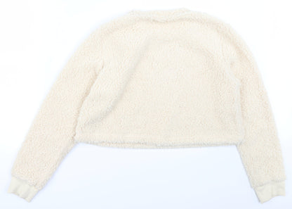 Back view of Boohoo women’s ivory jumper, size UK 14