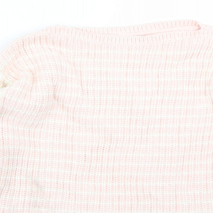 Close-up detail of Marks & Spencer women’s pink jumper, size S