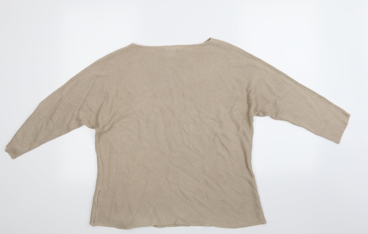 H&M  Womens Beige Striped  Pullover Jumper Size 10