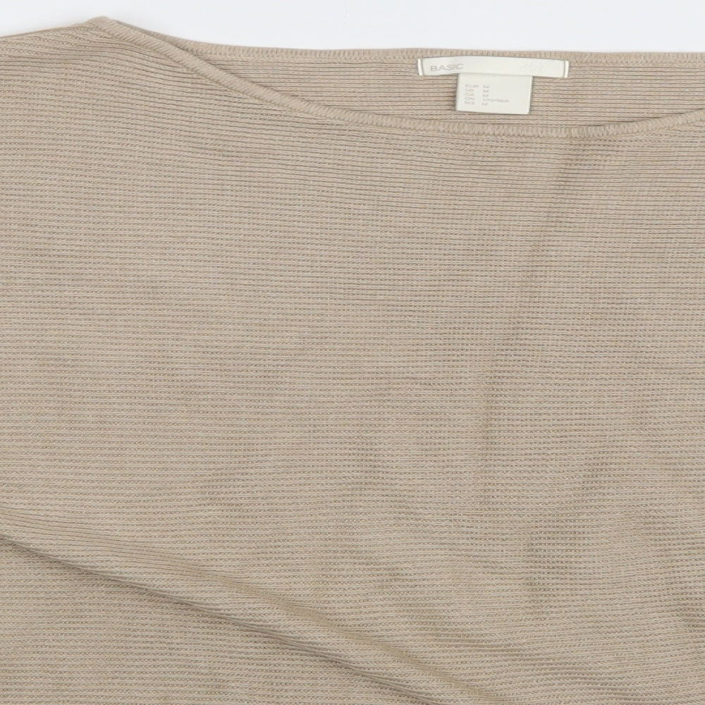 H&M  Womens Beige Striped  Pullover Jumper Size 10