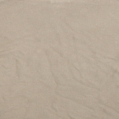 Brand and care label for H&M women’s beige striped jumper, size UK 10