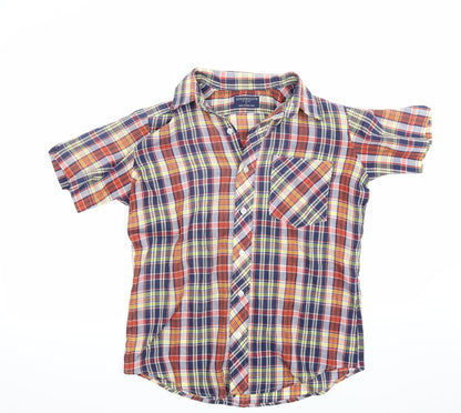 Additional front view of P-3000 women’s multicoloured check basic button-up, size UK 6