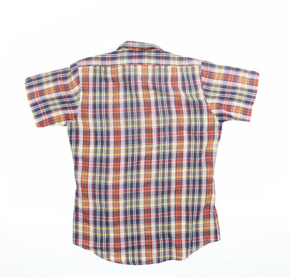 Back view of P-3000 women’s multicoloured check basic button-up, size UK 6