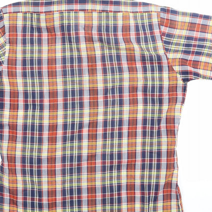Brand and care label for P-3000 women’s multicoloured check basic button-up, size UK 6