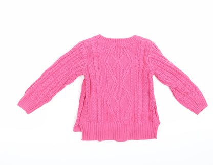 Back view of Nutmeg girls’ pink pullover sweatshirt, size 2-3, years