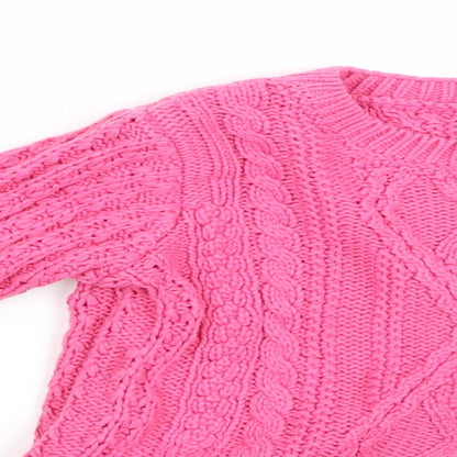 Close-up detail of Nutmeg girls’ pink pullover sweatshirt, size 2-3, years