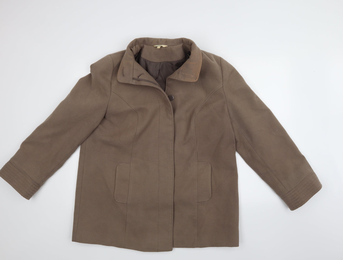 Marks and Spencer Womens Beige   Overcoat Coat Size 18