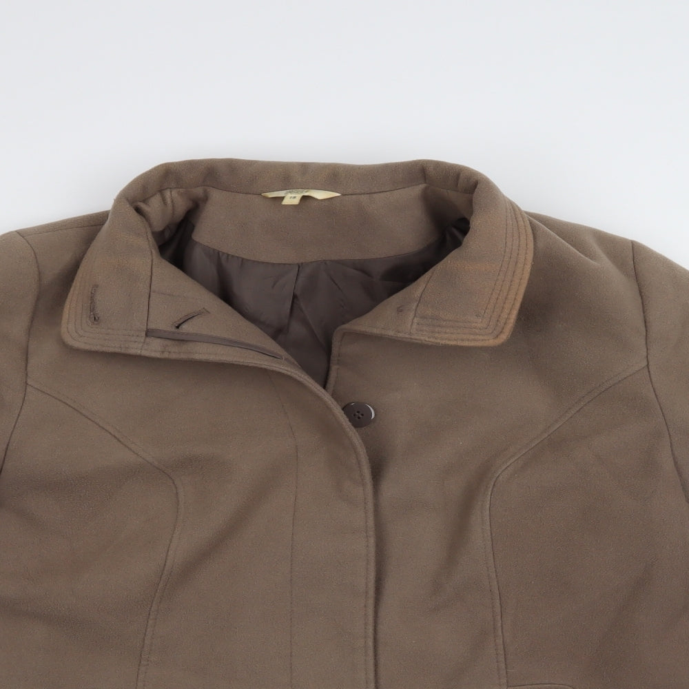Marks and Spencer Womens Beige   Overcoat Coat Size 18