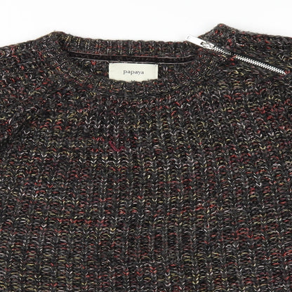 Close-up detail of Papaya women’s black jumper, size M