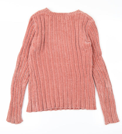 Back view of Bershka women’s pink jumper, size S
