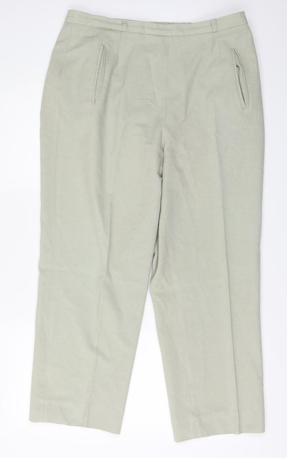 Additional front view of Berkertex women’s green trousers, size UK 16, 27-inch leg