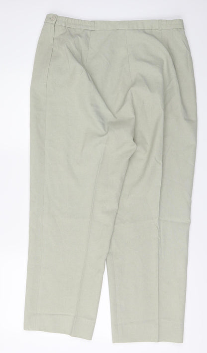 Back view of Berkertex women’s green trousers, size UK 16, 27-inch leg