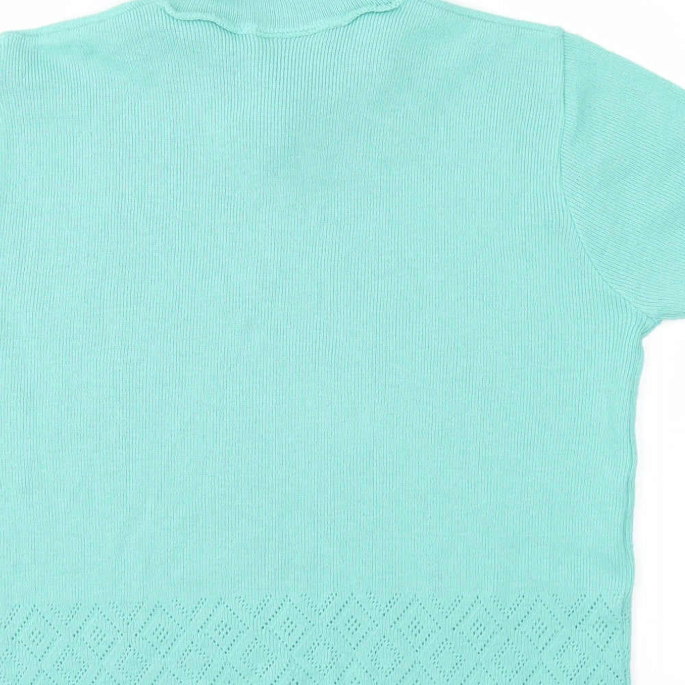 IM STITCHES Womens Blue  Knit Basic T-Shirt Size 16