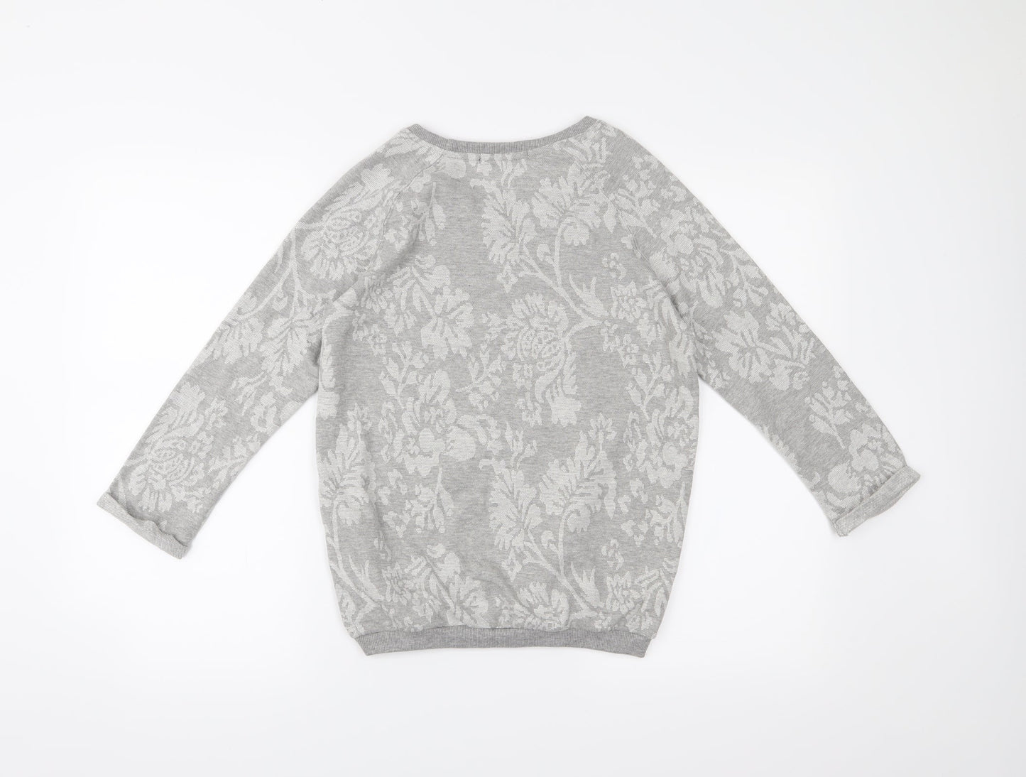 George Womens Grey Floral  Pullover Jumper Size 8