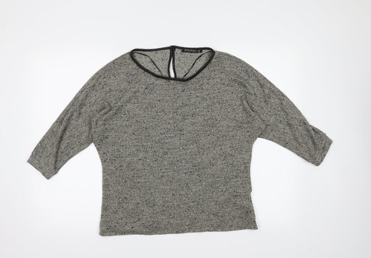 Front view of Encuentro women’s grey basic blouse, size M