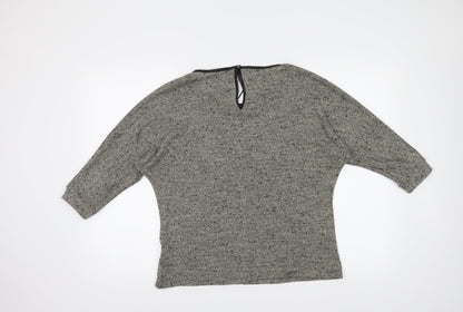 Back view of Encuentro women’s grey basic blouse, size M