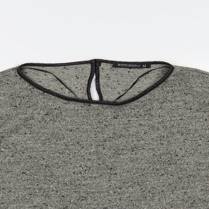 Close-up detail of Encuentro women’s grey basic blouse, size M