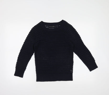 Front view of Atmosphere women’s blue jumper, size UK 8