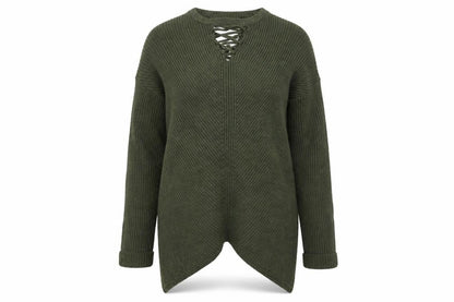Front view of Select women’s green jumper, size UK 8