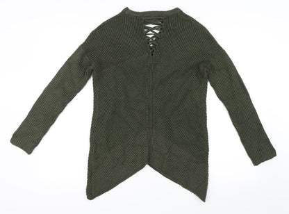 Back view of Select women’s green jumper, size UK 8