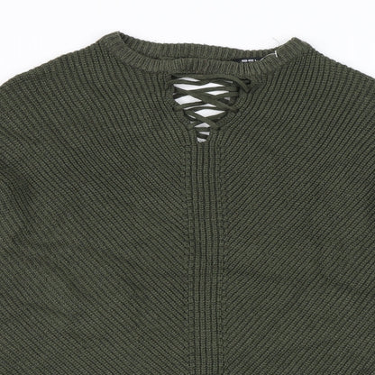 Close-up detail of Select women’s green jumper, size UK 8